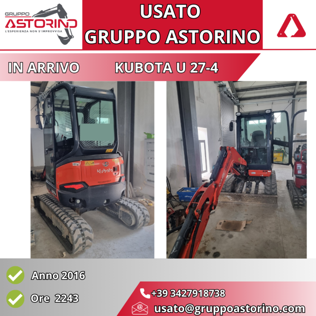 Miniescavatore Kubota U 27-4