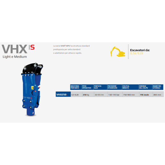 Martello demolitore idraulico VHX250S