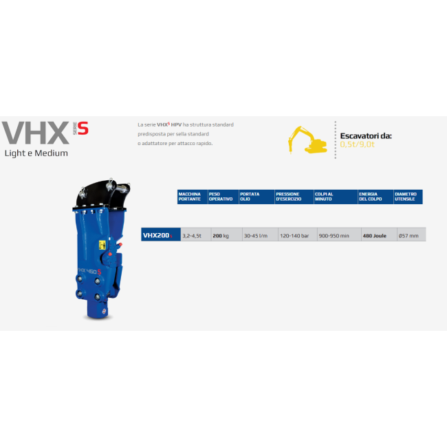 Martello demolitore idraulico VHX200S